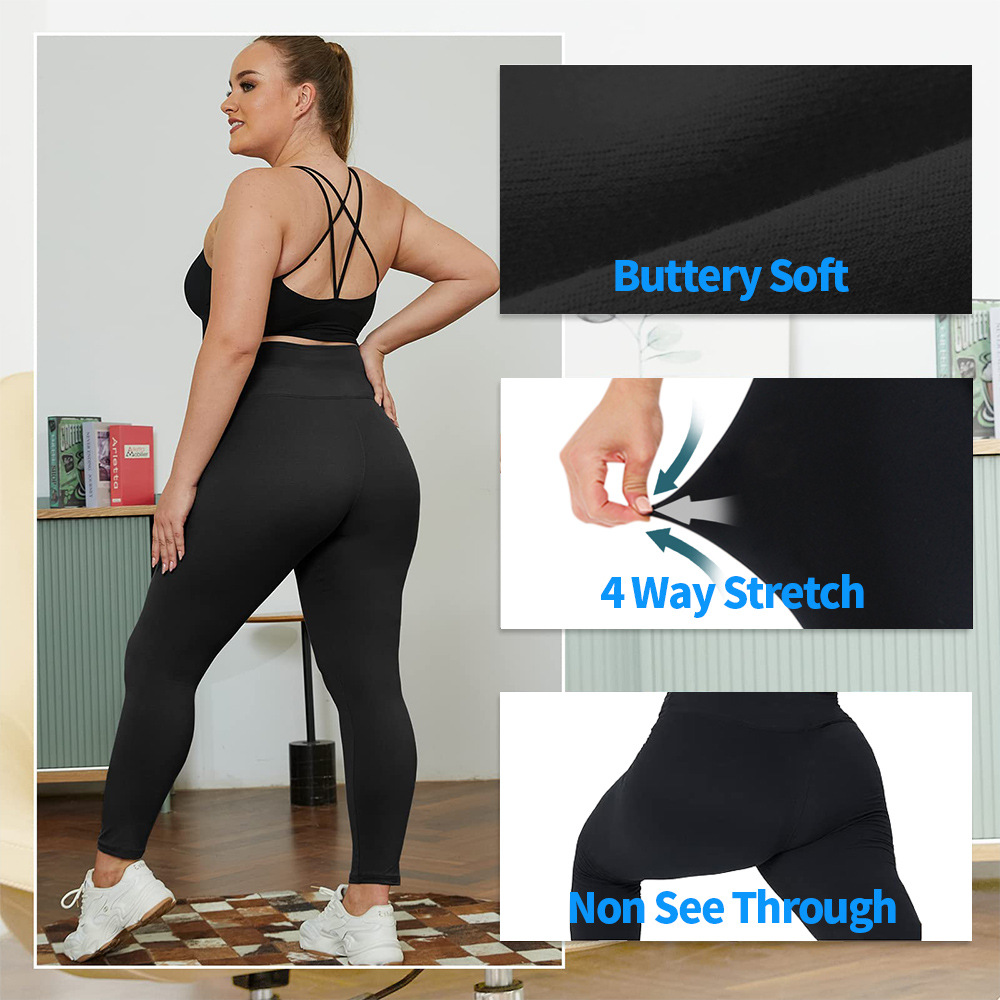 High-Waist Plus Size Yoga Leggings 1XL-5XL Ultra-Stretch Gym Tights for Women
