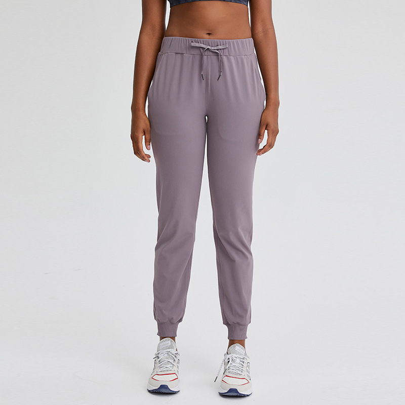Yoga Pants With Pockets High Waist Lace up Loose Casual Running Fitness Sport Leggings for Women