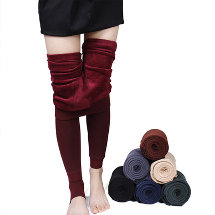 New Arrival Winter Thick Plush Fluffy Fuzzy Warm Women Tights Solid 100/200/300 Gram Skin Friendly Keep Warm Casual Yoga Pants
