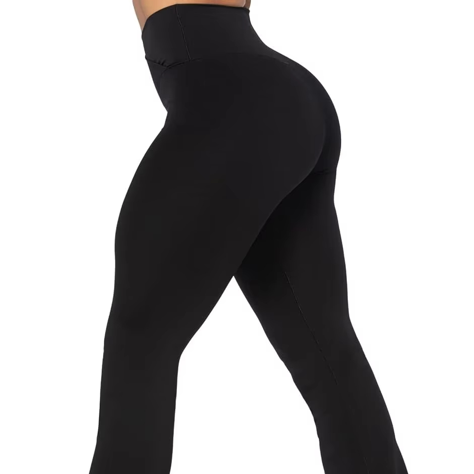 Sunzel Womens Flare Leggings No Front Seam Yoga Pants Tummy Control Crossover High Waist Polyamide Color Blocking