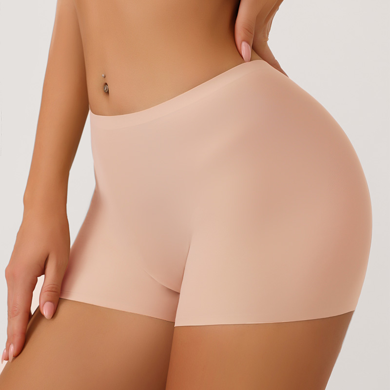 High Stretchy Lightweight Slip Biker Shorts Seamless No Rolling Up Silk Gym Yoga Boxers Legging Women's Shorts