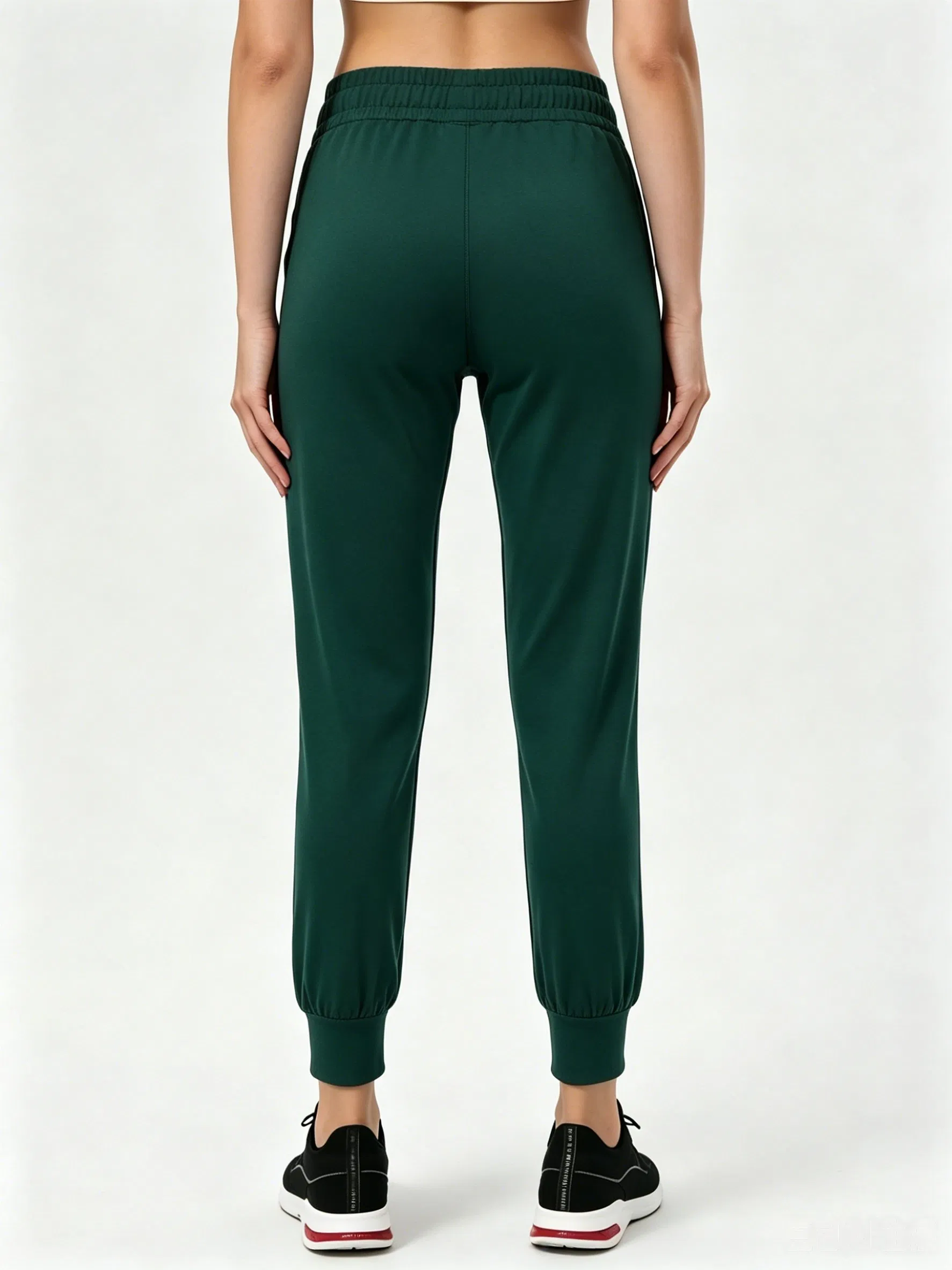 Women's 77% Nylon 23% Spandex High Waist 4-Way Stretch Yoga Pant with Pockets &amp; Elastic Cuffs for Yoga Running &amp; Casual Wear