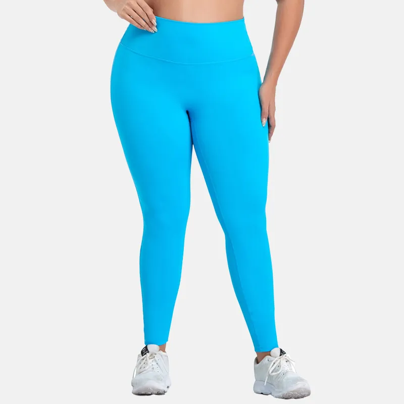 Plus Size High Waist Three Line Hip Lift Stretch Sports Yoga Pants Detail 3
