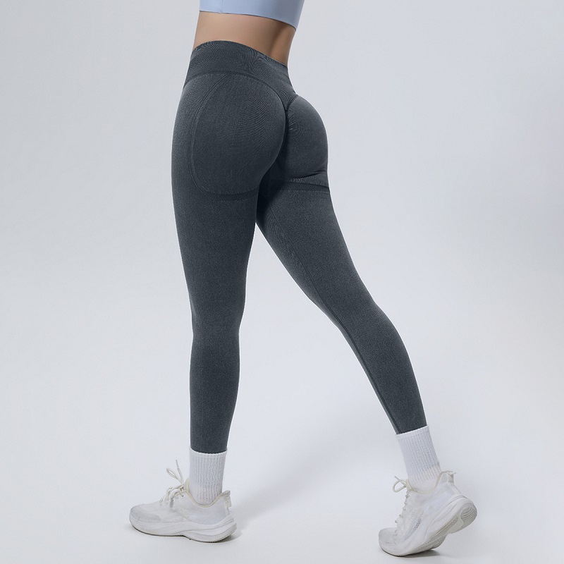 Seamless Yoga Pants High Waist Belly-lifting Hip Tight Full-Length Sweat-absorbent Breathable Lace Color Blocking Spandex/Nylon
