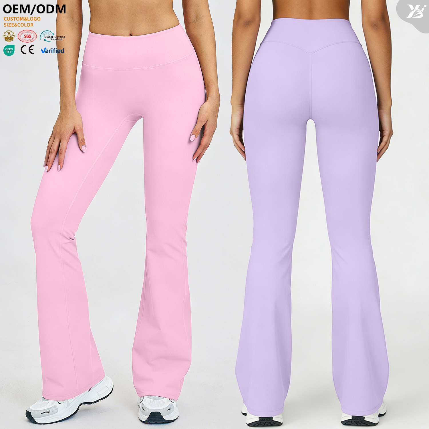 XW-ACK8002-3 Women High Waist Flare Leggings Waist 3D Hip Lifting Bootcut Gym Yoga Pants Flared Workout Wide-leg Pants