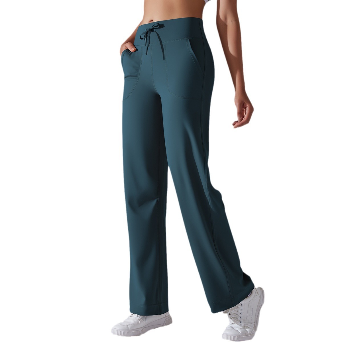 Extra Long High Waist Wide Leg Yoga Pants for Tall Women Fleece Lined Loose Fit Lounge Pants With Pockets