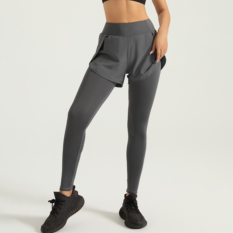 High-Waisted and Hip-Lifting Running Fitness Sports Tight Pants Two Pairs of Pocket Yoga Leggings