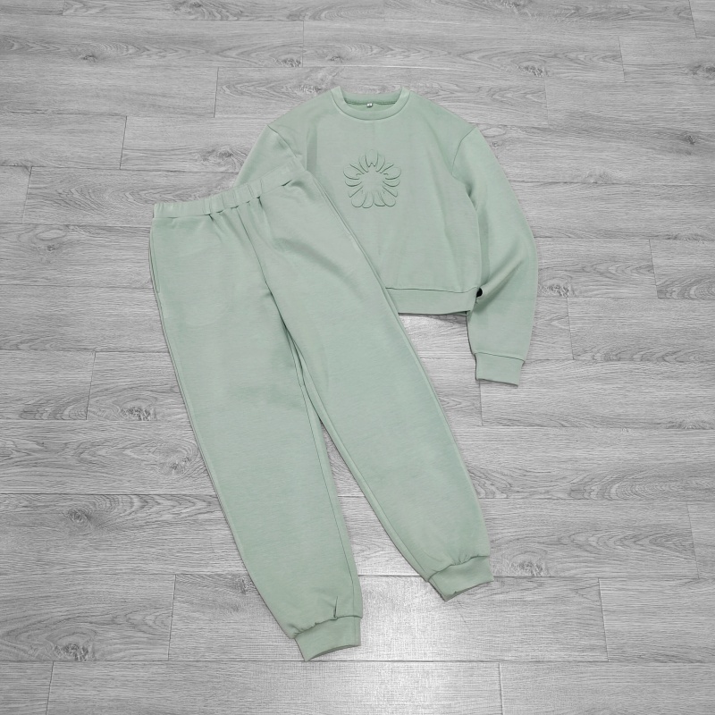 High Quality Fashion Custom Logo Women's Cargo Joggers Casual Sweatpants Sports Pant 2 Piece Long Set 320g Fabric Anti-static