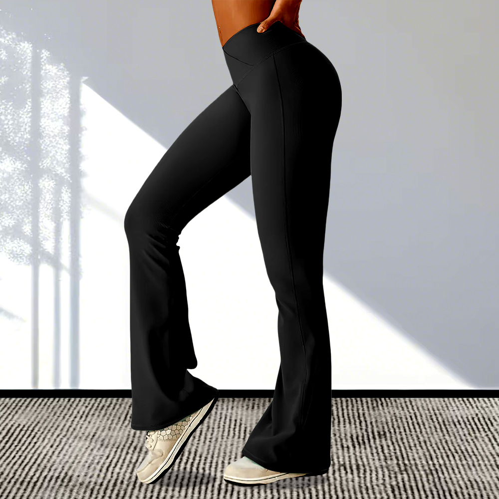 Women's Butterluxe Crossover Flared Leggings - 31'' High Waist Bootleg Workout Leggings Nylon Spandex Stretch Bootcut Yoga Pants