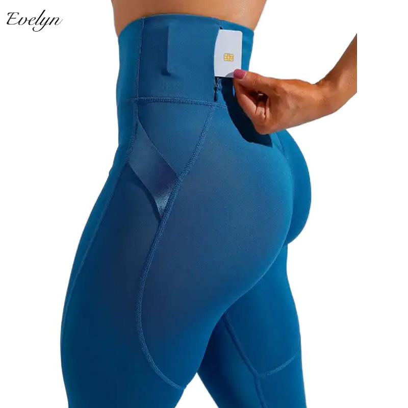 EVELYN OEM ODM European and American Spot Pocket Yoga Leggings High Waist Shaping Fitness Pants New Running Yoga Pants