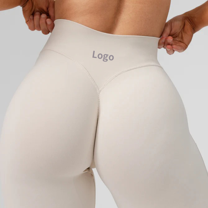 2026 Custom Logo Spandex Sportswear High Waist Yoga Pants Gym Workout Tight Fitness Butt Lift Leggings for Women Four-Way Solid