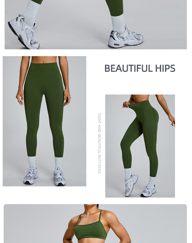 Seamless High-Waisted Yoga Pants with Contrast Binding Slim-Fit Workout Leggings for Running & Training