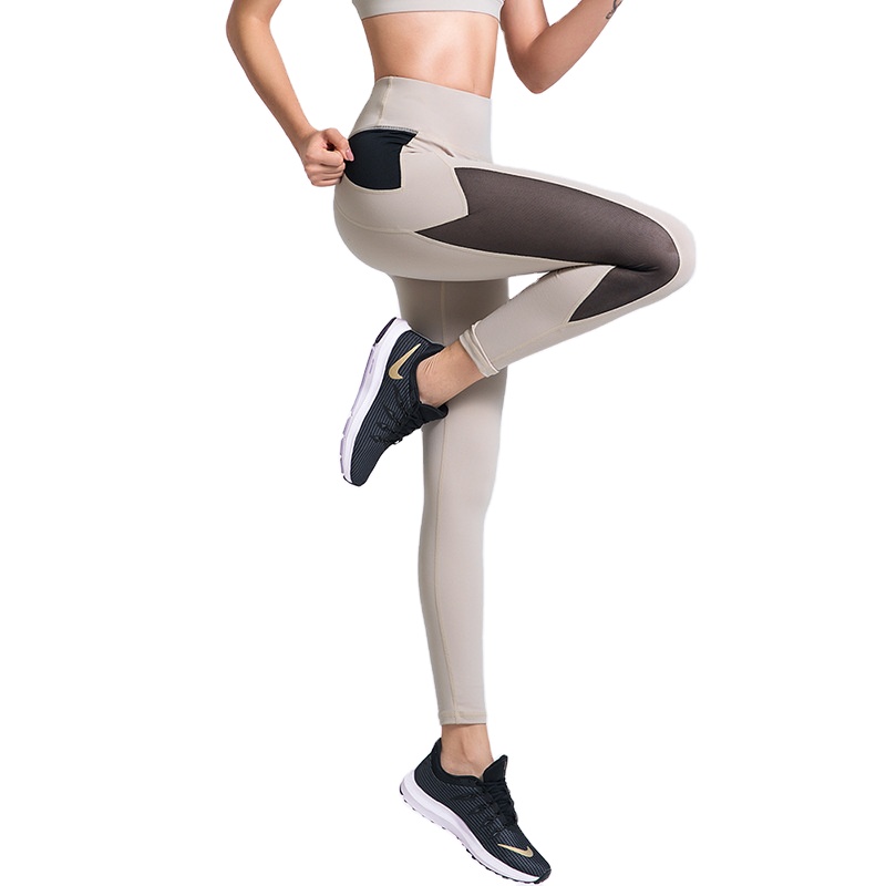 Yoga Mesh Gym Compression Women Yoga Pants Sports Workout Mesh Breathable Running High Waist Elastic Sports Leggings