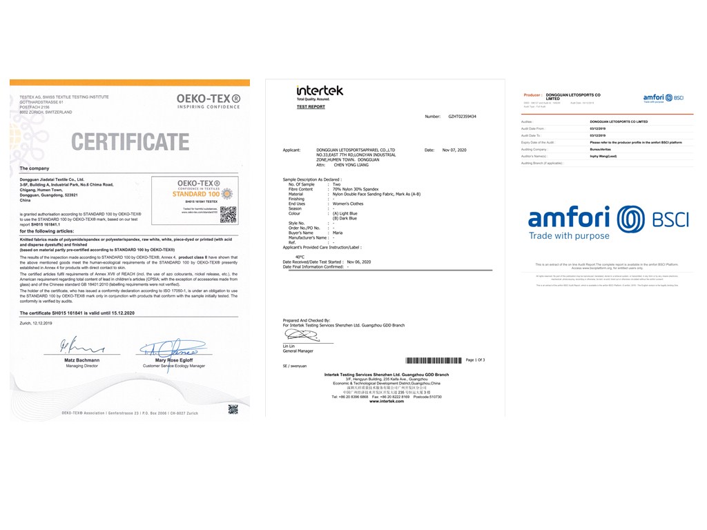 Certificates