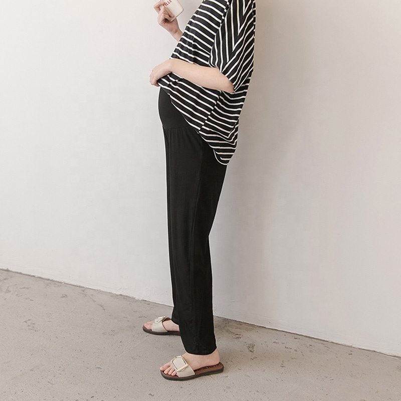 Big Size Women Maternity Yoga Pants High Waist Pregnant Trousers Loose Bottom Straight Cut Soft Fabric S to XXXL