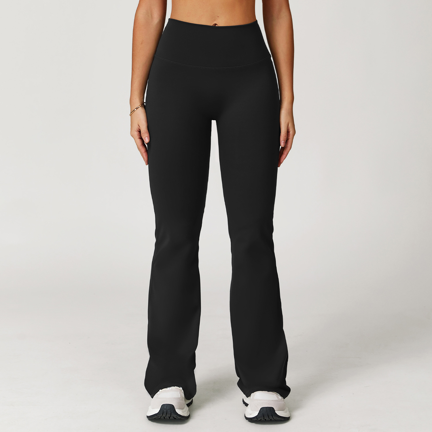 Casual Winter High Waist Flared Wide Leg Pants Elastic for Yoga Pilates Sports Fitness Exercise-Regular Fit Print Flat Front