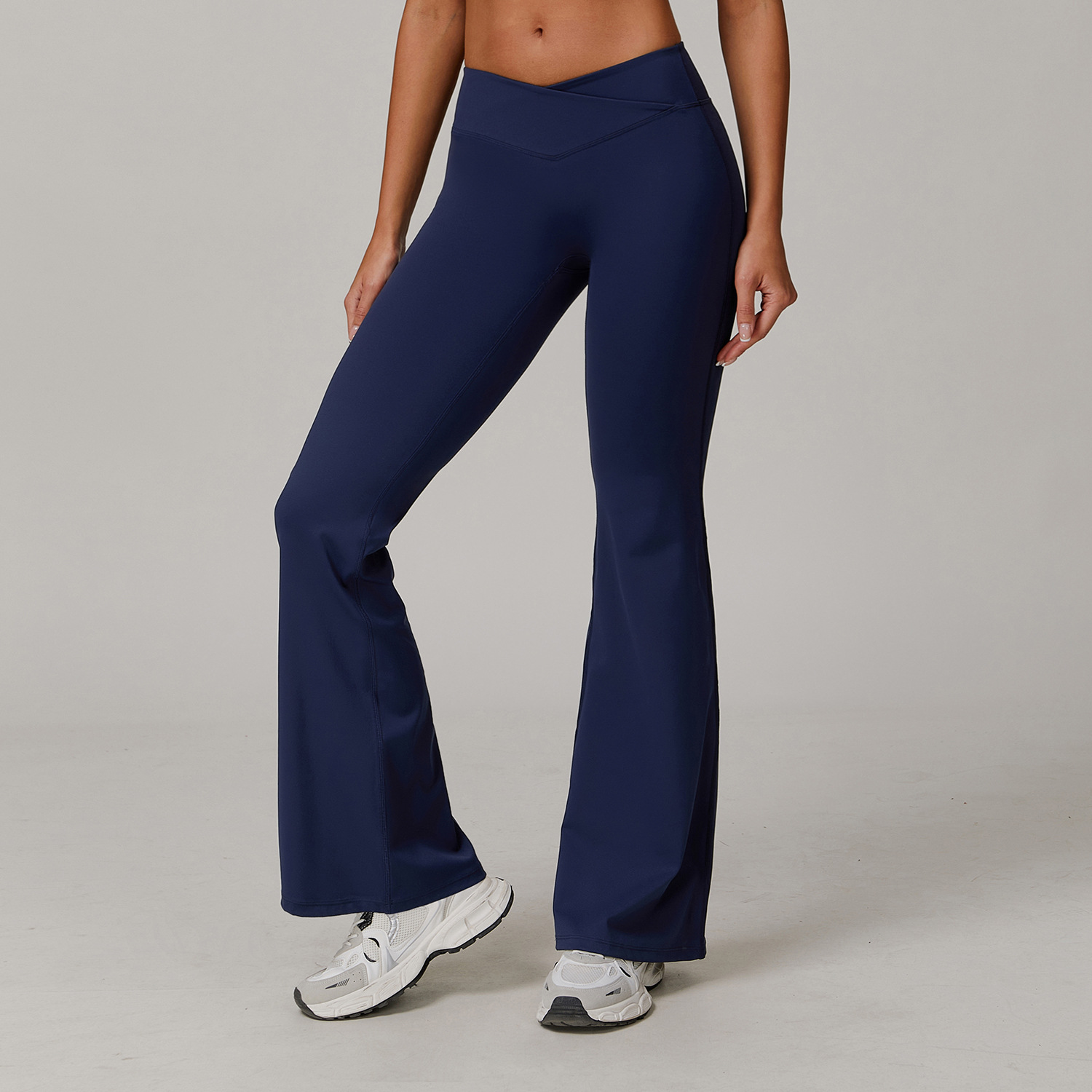 Women's Yoga Pants Bootcut Workout Leggings Flare Casual Lounge Pants With Pockets High Waist And Tummy Control Flare Leggings