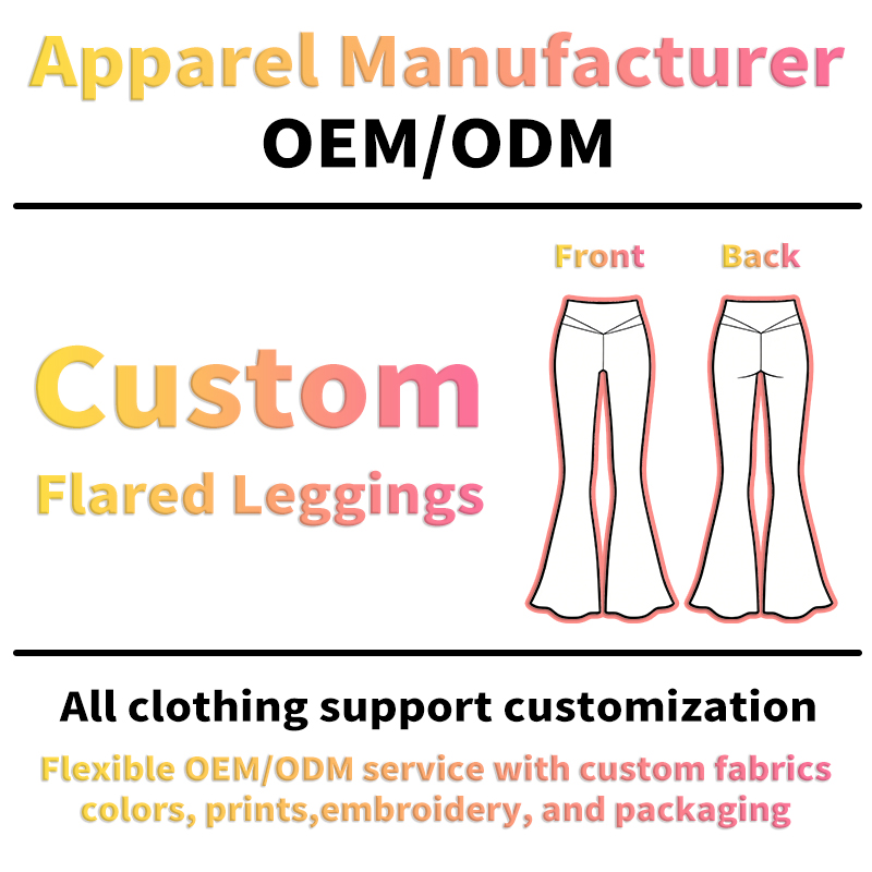 Custom OEM Womens Flared Yoga Pants Contrast Piping High Waist Leggings Private Label Bootcut Trousers Factory Direct Wholesale