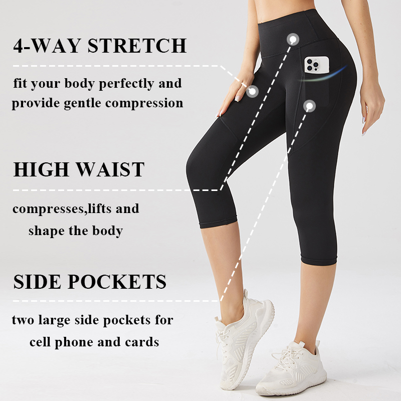 Women's High Waist Breathable Butt-Lifting Yoga Pants With Print Pattern Custom Logo Fitness Sports Leggings With Pocket