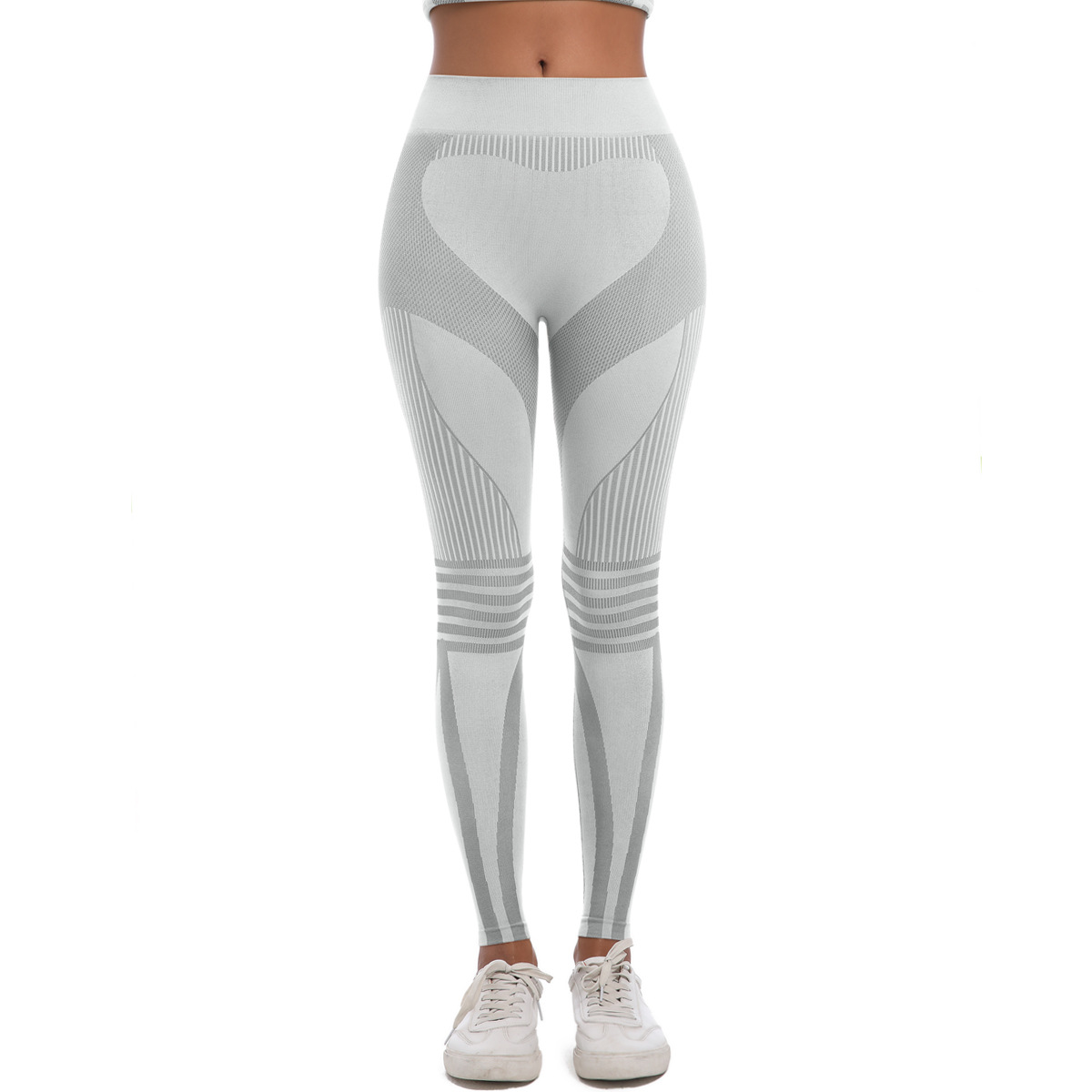 New Cross-border Seamless Knitted Spandex/Nylon Color Blocking Tight-fitting High-elastic Breathable Ski Pants High Waist Yoga