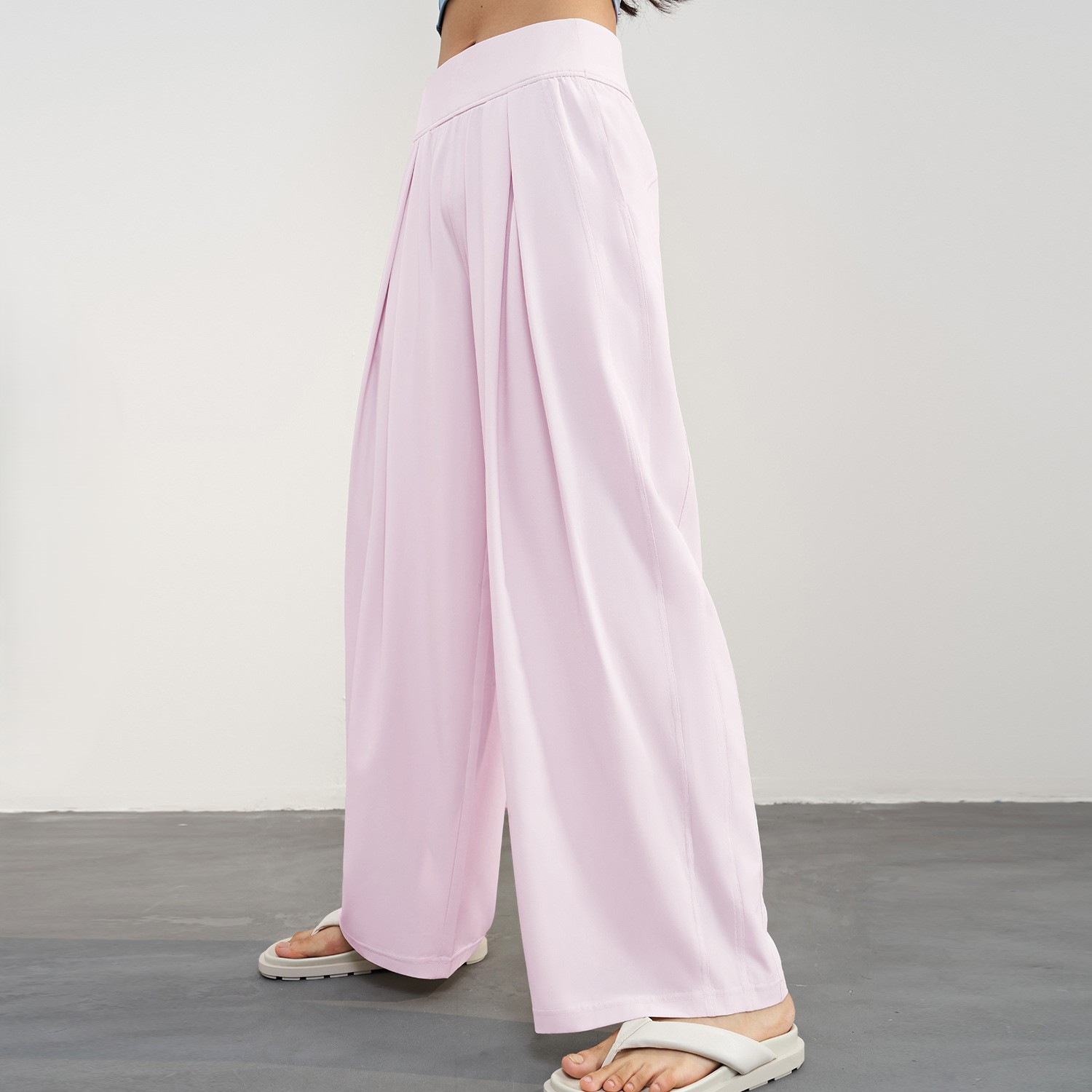 Cold Feeling High Waist Yoga Pants Quick Drying Loose Straight Sportwear Casual Flare Pants for Women