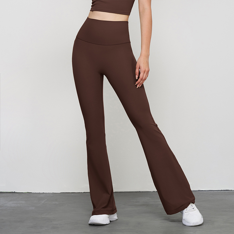 High-Quality High-Waist Tummy-Control Micro-Flare Bare-Sensation High-Stretch Lightweight Women's Yoga Pants
