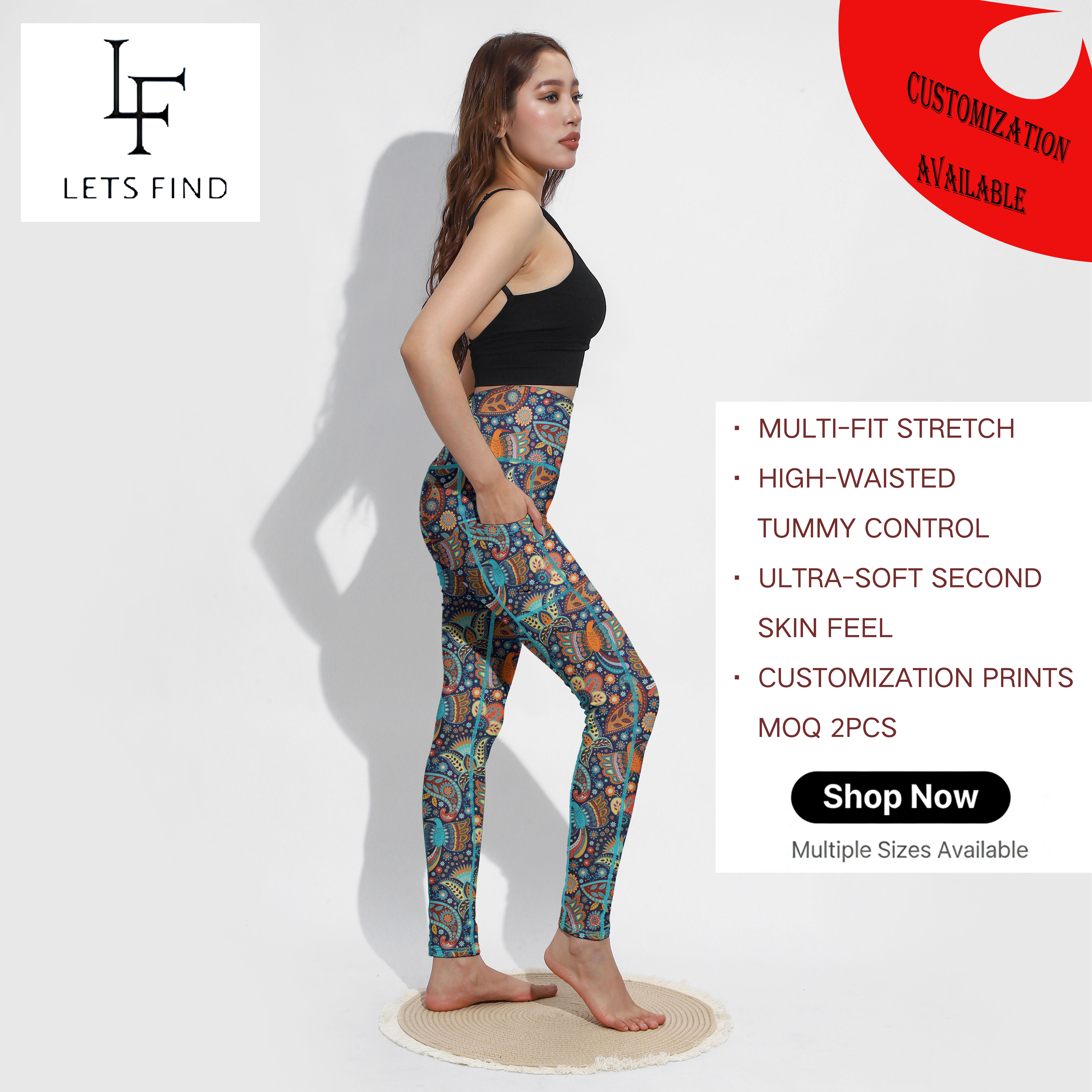Wholesale Options Available For Customizable Women's Yoga Pants: High-Waisted, Tummy-Control Fitness Leggings With Pockets