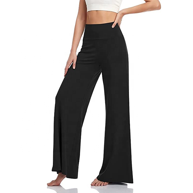 Womens Wide Leg Yoga Pants High Waist Lounge Palazzo Trousers Loose Fit Comfy Stretch Slacks Workout Pyjama Pants
