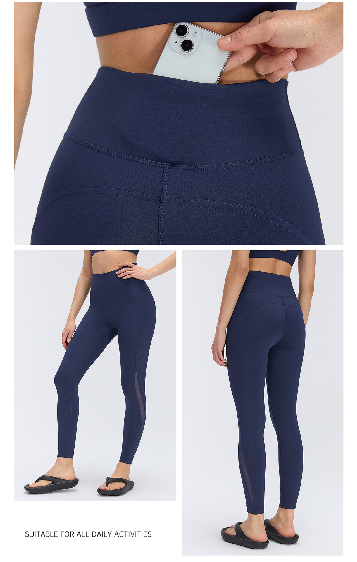 Tight Full Length Mesh Splicing Breathable Solid Running Fitness Pants High Waist Peach Pilates Yoga Leggings