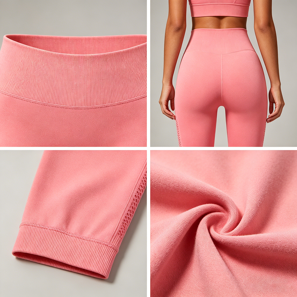Custom High Waist Yoga Leggings Soft Stretchy Mesh Workout Pants Breathable Tummy Control Solid Four-Way Stretch Quick Dry