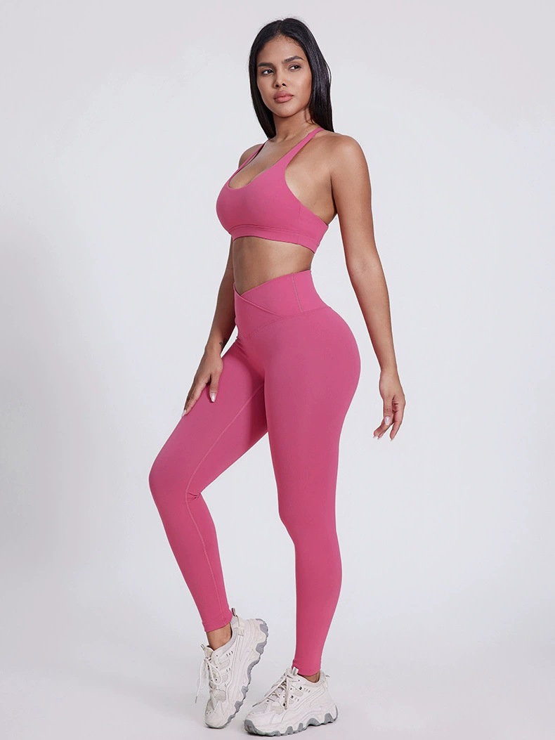 Women's High-Waisted Gym Leggings V-Shape Front Butt Lifting Yoga Features Soft Active Wear Elastic Waist Printed for Workout