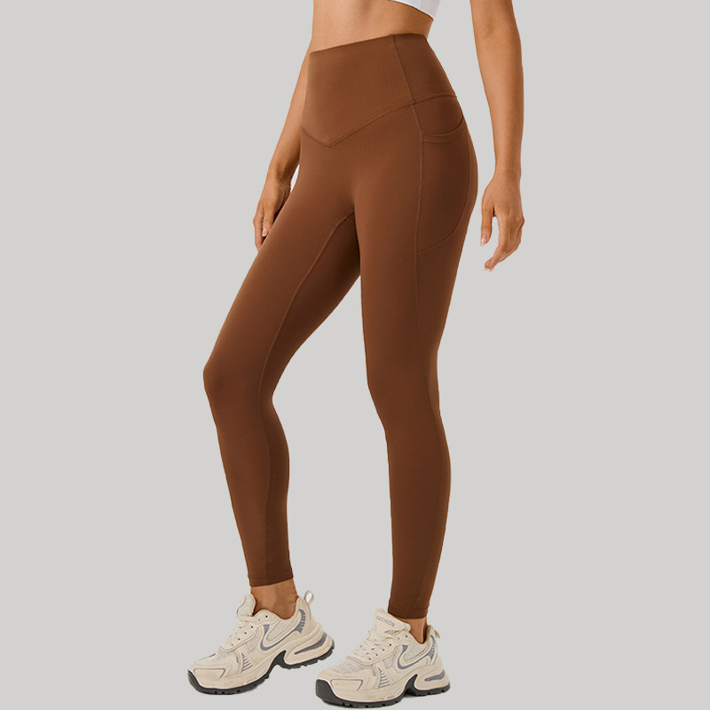 High Waist Yoga Leggings with Pockets, No Underwear Needed, Seamless Butt Lifting Gym Leggings, Naked Feel Workout Pants