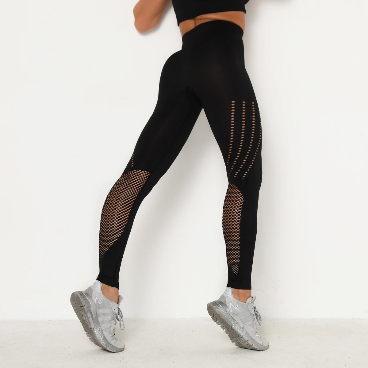 Women Designer Fashion Mesh Sexy Ladies Yoga Pants Compression Tummy Control Fitness Sport High Waist Gym Leggings