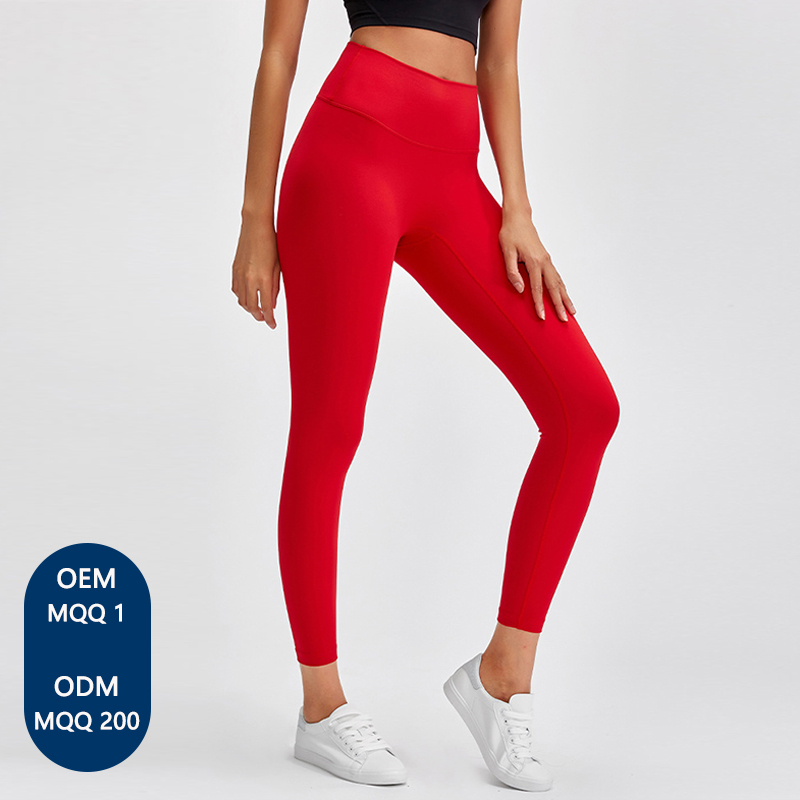Wholesale High Quality Custom Logo Fitness Gym Tights No Front Line Seamless Soft High Waist Yoga Pants Leggings Women