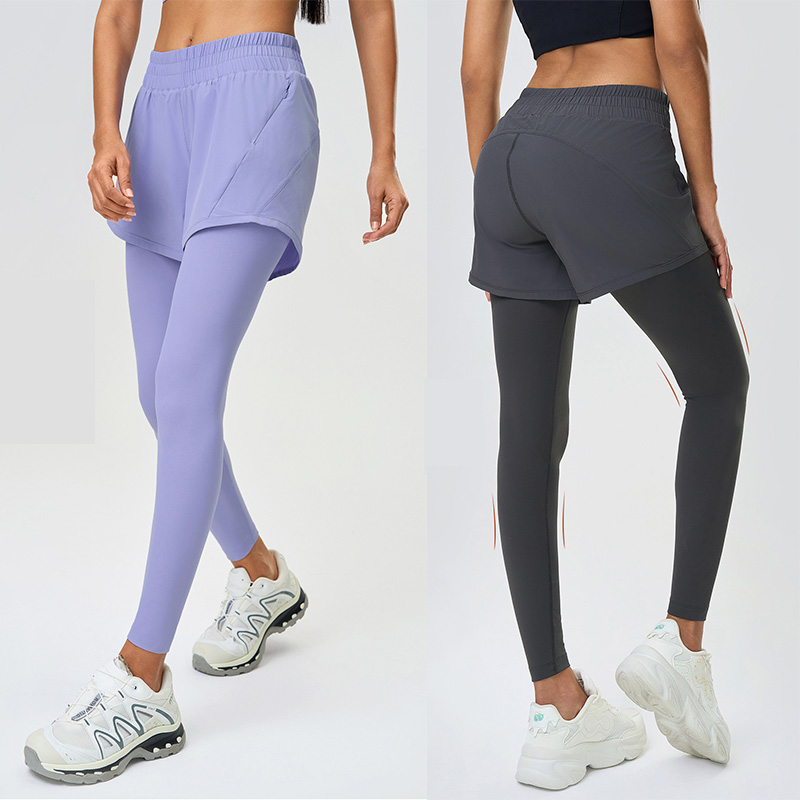 Yoga Leggings with Built-in Compression Shorts Gym Leggings for Women Legging Mujer Golf 2 in 1 Running Pants for Gym Slim Fit