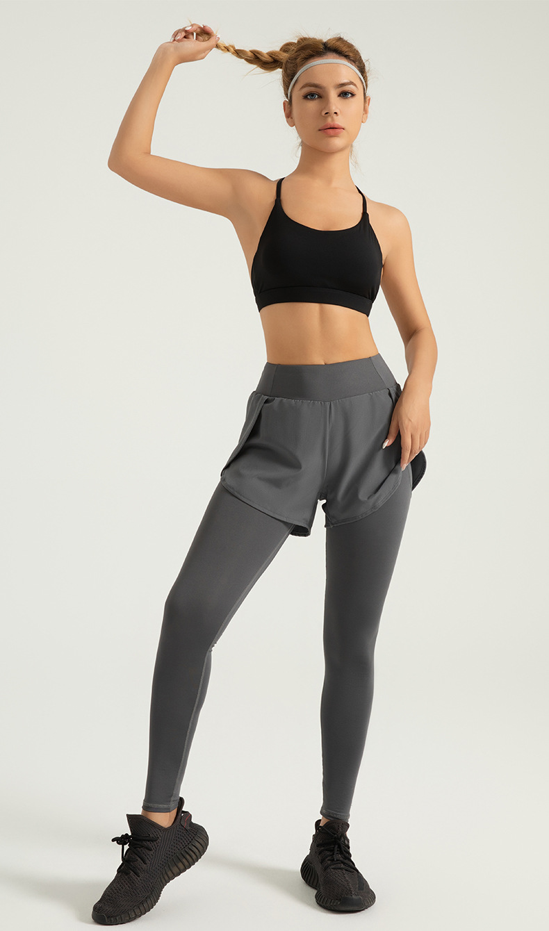High-Waisted and Hip-Lifting Running Fitness Sports Tight Pants Two Pairs of Pocket Yoga Leggings