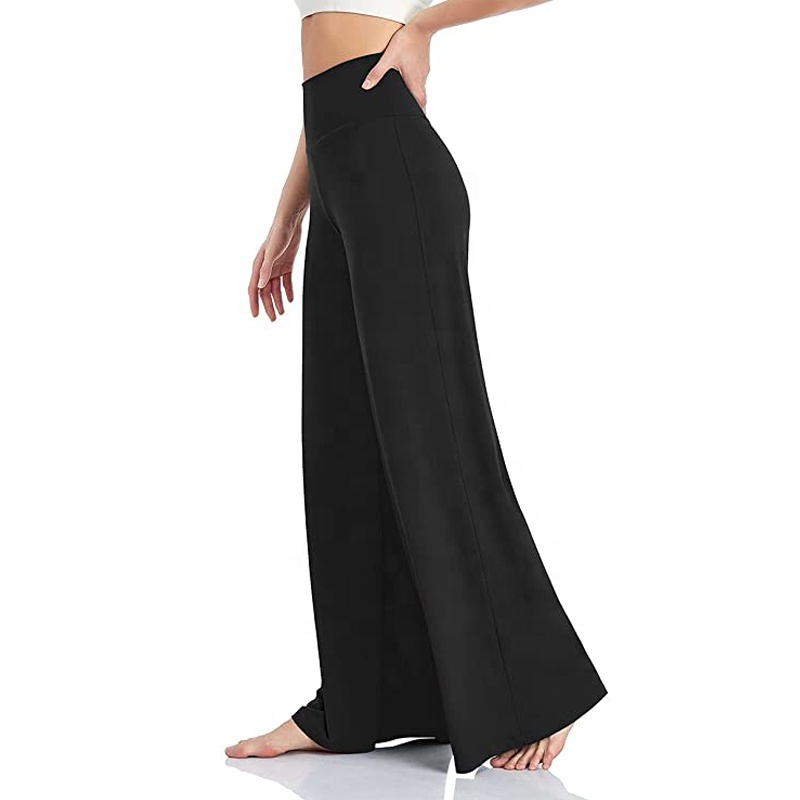 Womens Wide Leg Yoga Pants High Waist Lounge Palazzo Trousers Loose Fit Comfy Stretch Slacks Workout Pyjama Pants