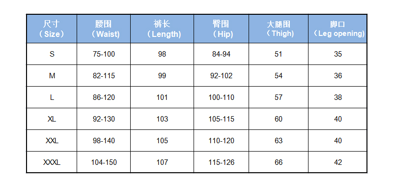 Size Chart 1