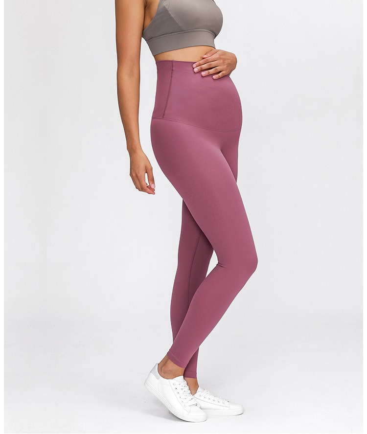 Stretchy Comfy Workout Active Pants Maternity Wear Formal Maternity Yoga Legging Pink Over the Belly