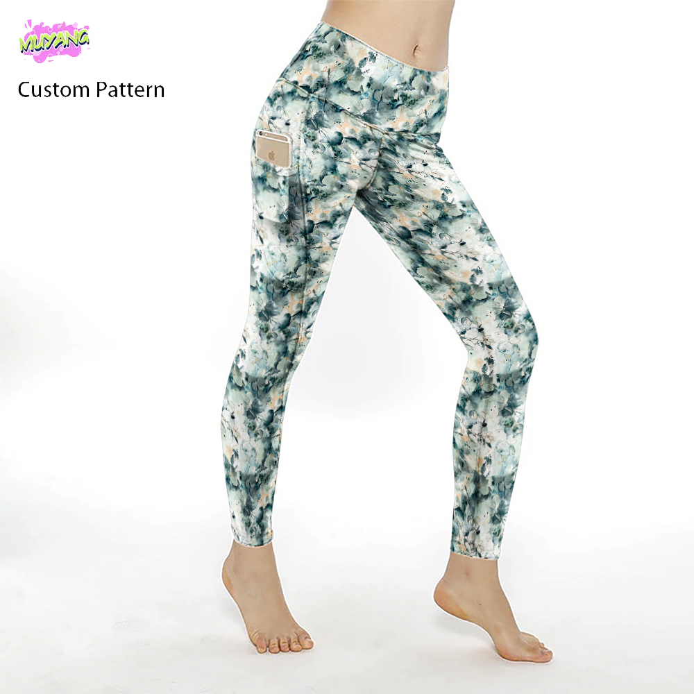 LULU Buttery Soft Eco-friendly Women's High Waist Workout Printed Yoga Pants Recycled Leggings with Pockets for Women