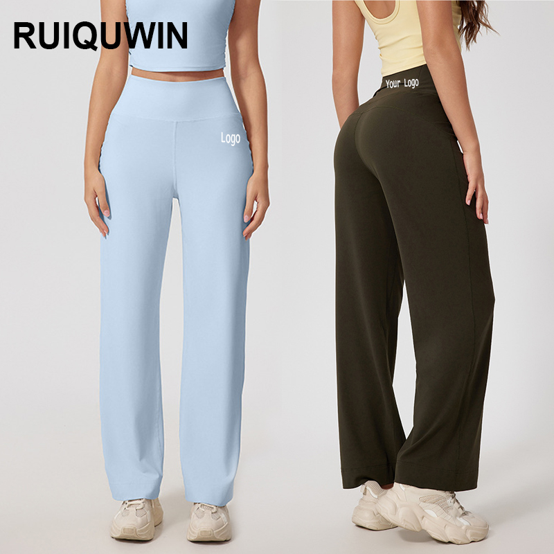 RUIQUWIN Custom Women Loose Yoga Pants Bootcut Women Workout Yoga Active Wear Breathable Sweatpants