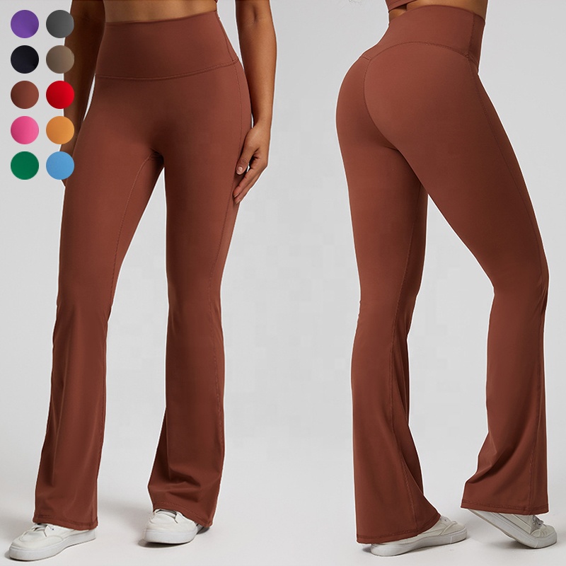 Women's Flare Yoga Pants High Waisted Wide Leg Bootcut Yoga Leggings-Flare Workout Gym Leggings