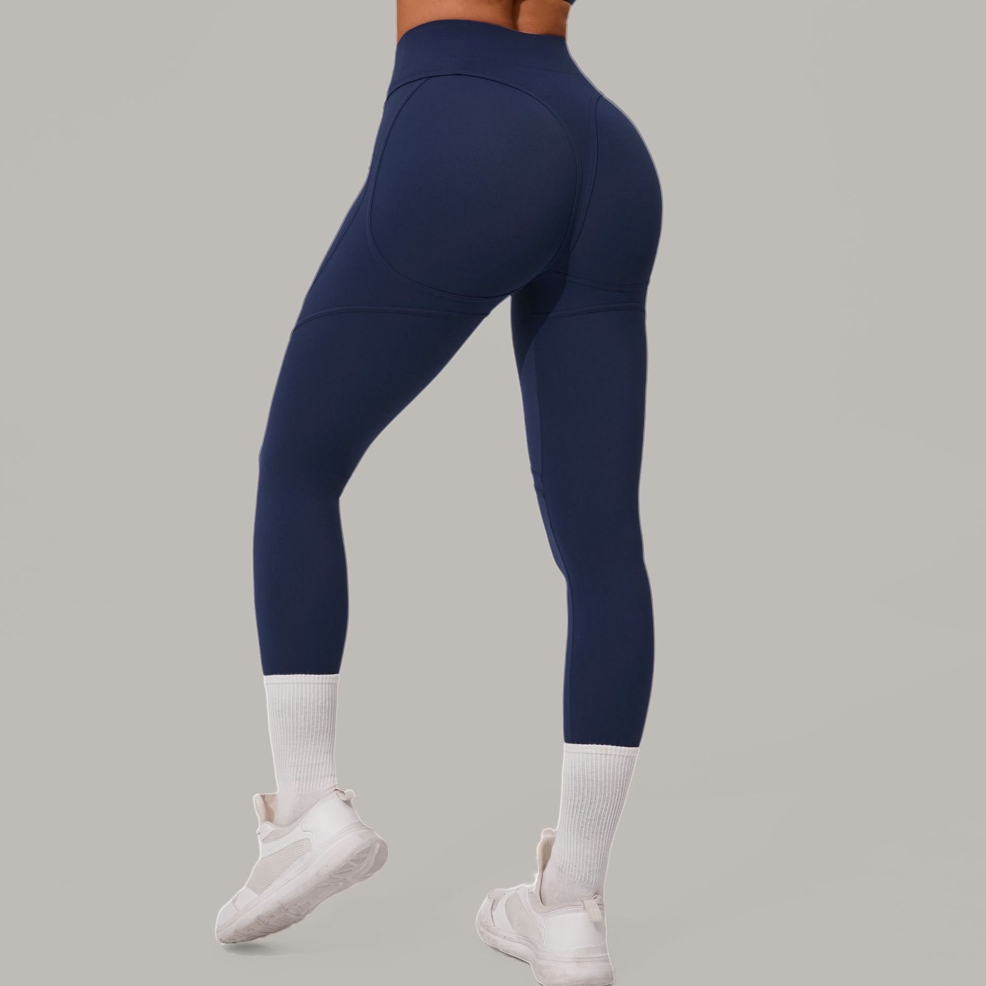 High Quality Women's High Waist Brushed Push up Yoga Pants Tummy Control Squat Proof Sports Tights Workout Leggings for Gym