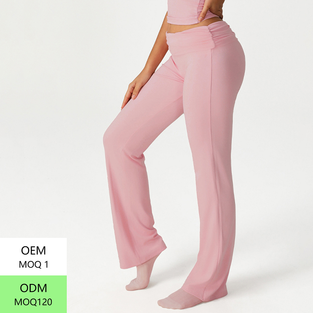Wholesale Flared Yoga Pants High Waisted Butt-Lifting Tummy-Control Wide-Leg Slim-Fit Flare Fitness Pants for Women