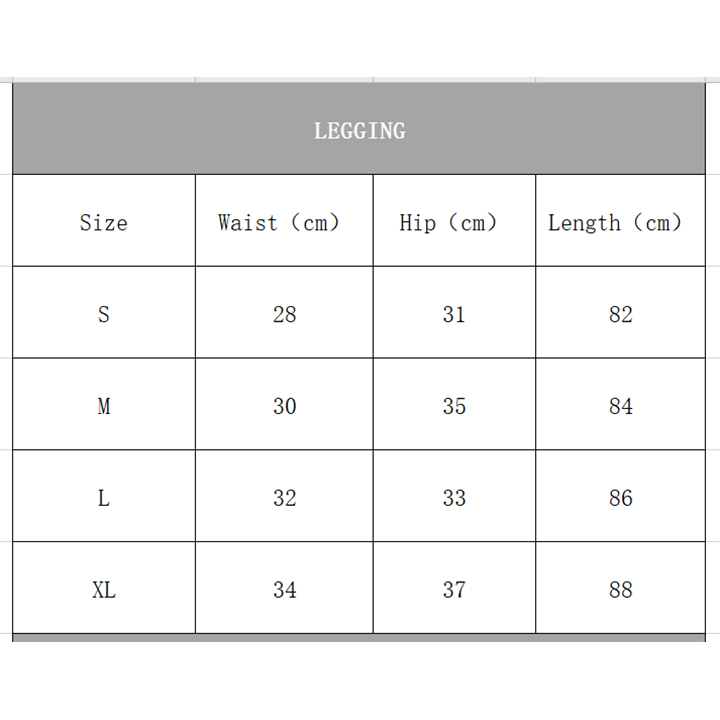 Size Chart 1