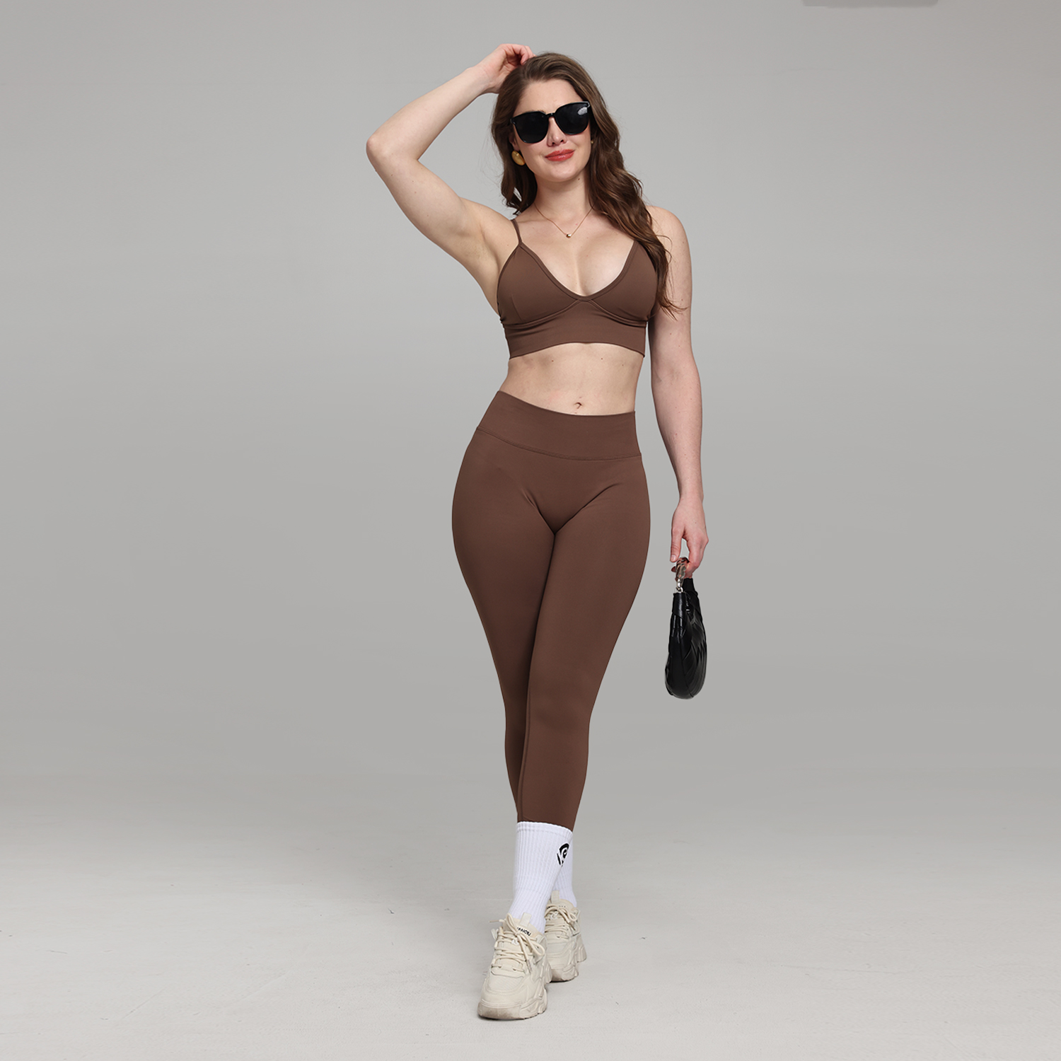 Premium V-Waist Yoga Leggings for Women High Elastic Squat Proof Fabric Tummy Control Push up Pants Peach Buttlock