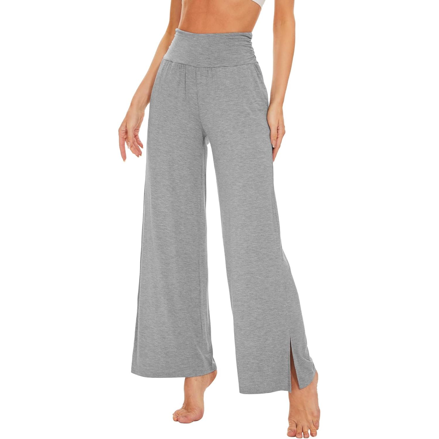 Custom Womens Bamboo Viscose Lounge Pants Soft Wide Leg Palazzo Yoga Pant Casual Pajama Bottoms S-XXL