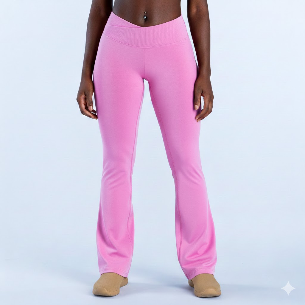 Custom Logo Seamless Flared Leggings | V Waist Dull Nylon Yoga Pants | High Rise Bootcut Fitness Bell Bottoms Manufacturer