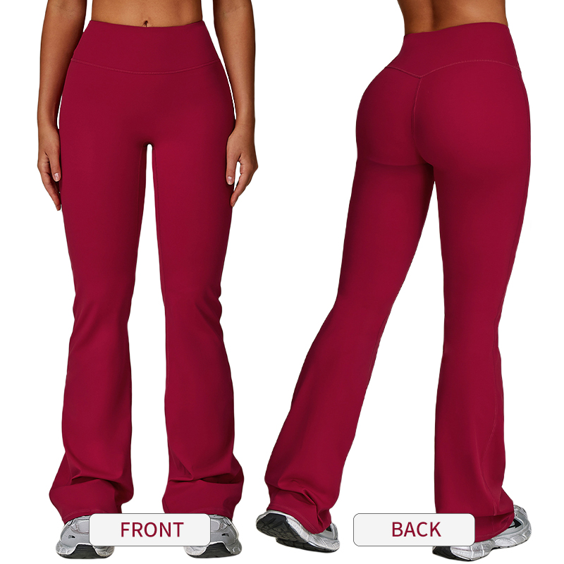 5061 Women's High-waisted Yoga Pants, Tight Wide-leg Flared Pants, Running and Fitness Flared Pants