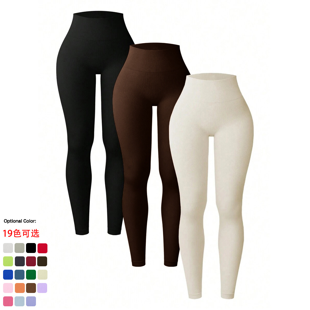Women's Summer Cooling Yoga Pants Seamless Nylon Blend Lightweight Quick Dry High Elastic Leggings Solid Pattern for Squat Proof